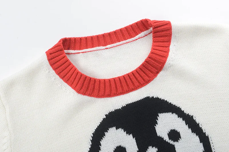 GRUIICEEN penguin pattern runway sweaters knit women striped long sleeve winter fashion 2018 pullovers GY201849 | Женская одежда