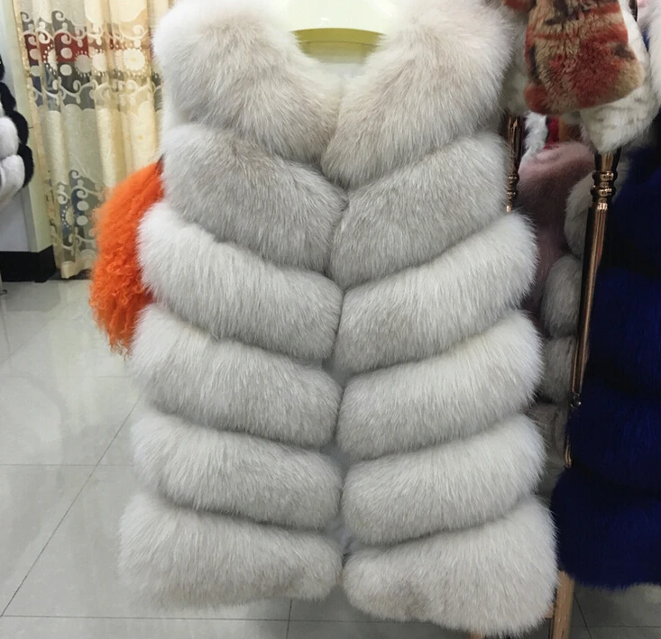 Женский меховой жилет YIN FEI плотный из натурального меха лисы | Женская одежда