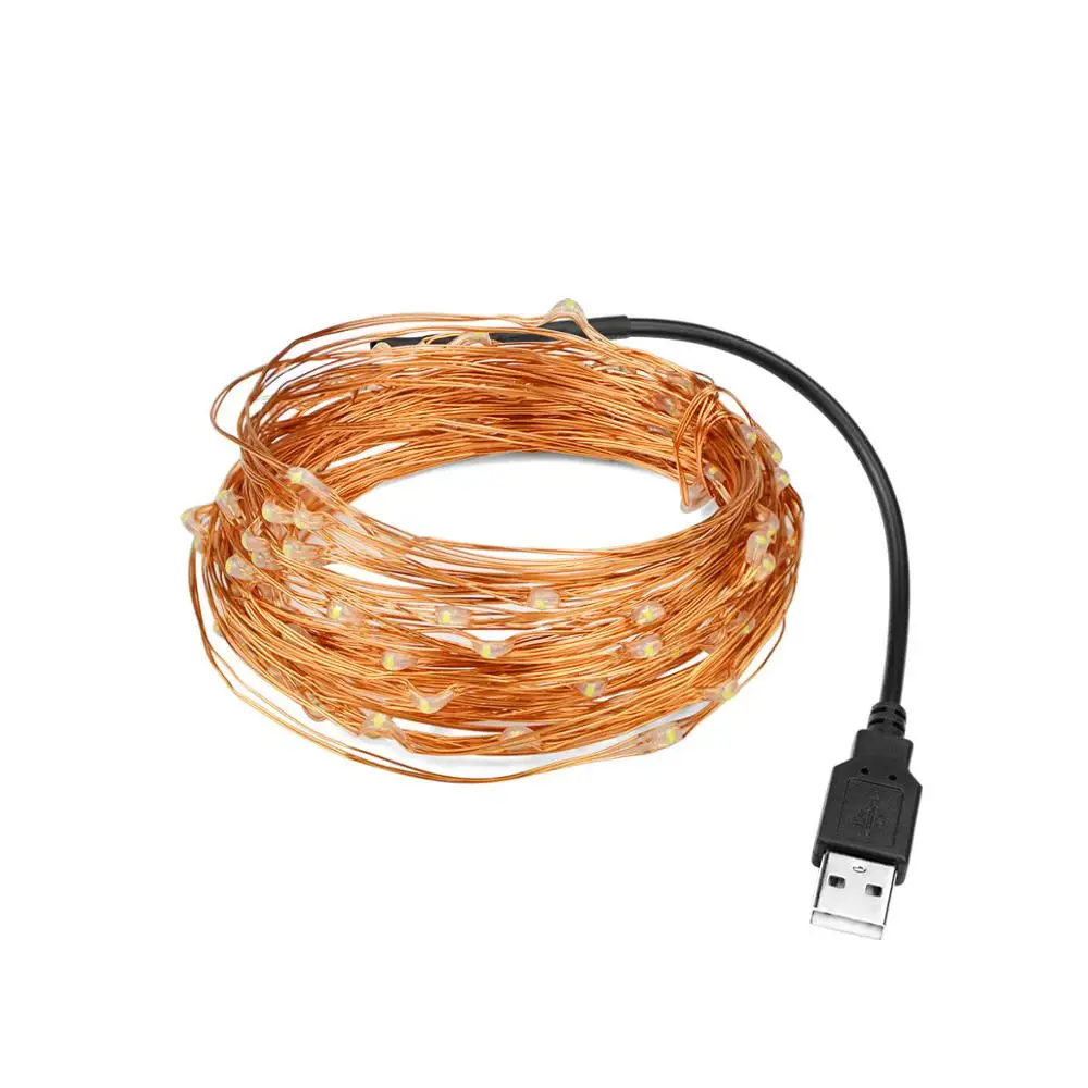 USB Port 5 м водонепроницаемый светодиодный светильник, AA батарея, светодиодный светильник для бассейна, домашняя декоративная лента, подводный светильник, садовый светильник, Рождественская лампа - Испускаемый цвет: USB Port