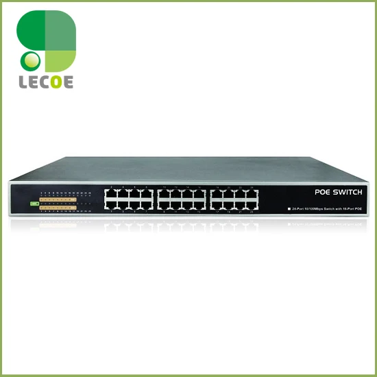 24 Порты и разъёмы 10/100 м 16ch POE Мощность Ethernet коммутатор питания через