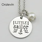 Горячая Распродажа, маленький матрос, вдохновляющий ручной штамп, гравировка, индивидуальный кулон, женское ожерелье, модные ювелирные изделия, 10 шт.лот, # LN2082