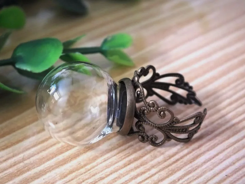 Бесплатная Доставка! Стеклянная бутылка с античным кольцом бронзовая Корона 12 мм