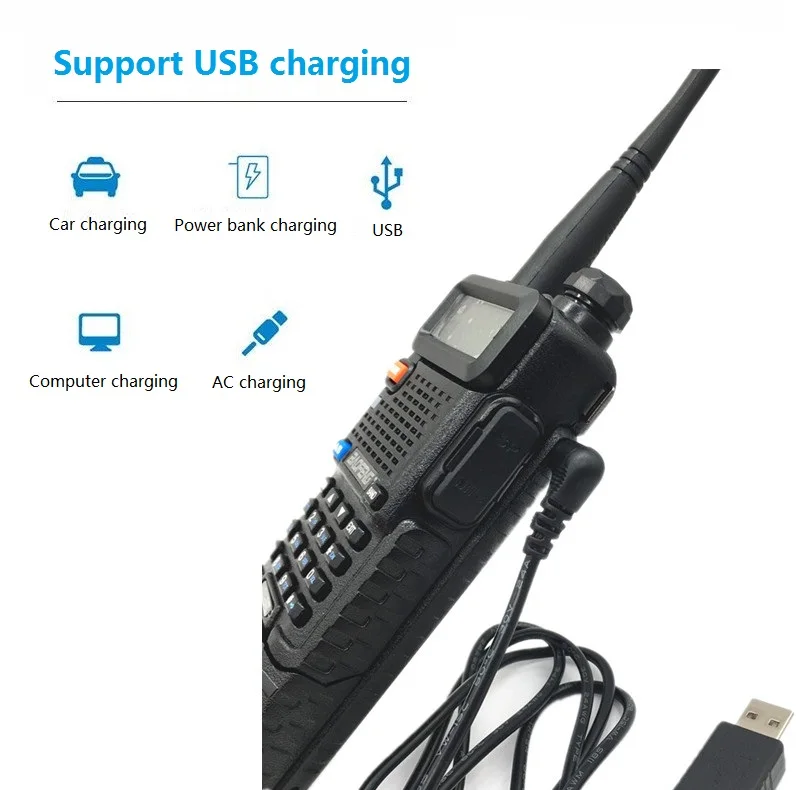 BAOFENG UV-5R мощная рация 8 Вт 3800 мАч Двухдиапазонная VHF UHF радиостанция HF ham станция приемопередатчик рация