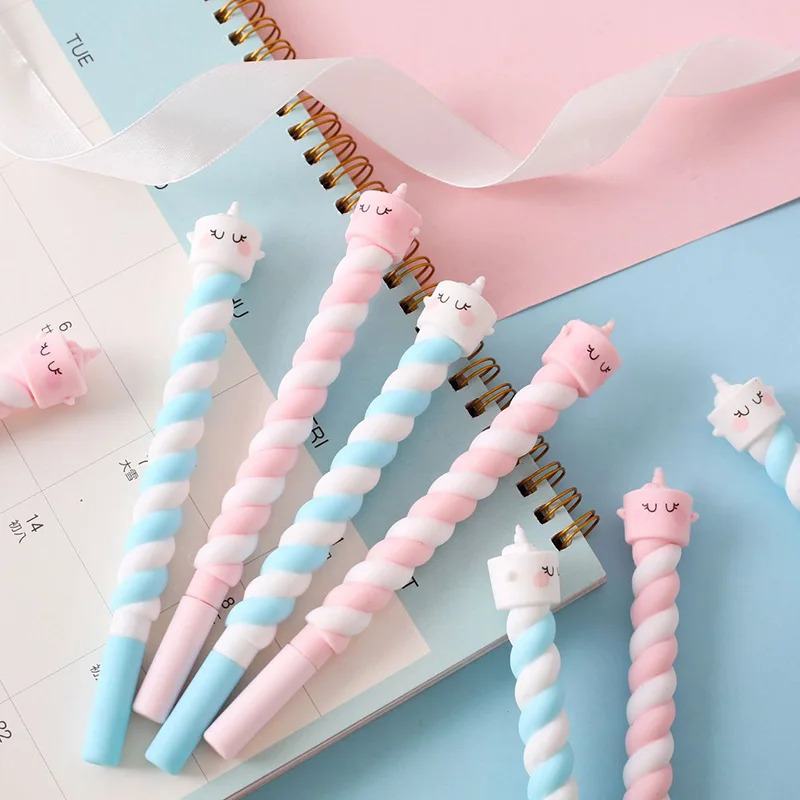 1 шт. милый торт флеш-накопитель в виде единорога Kawaii нейтральные ручки 0,5 мм креативные твист гелевые ручки для детей девочка подарок школьные офисные принадлежности канцелярские принадлежности