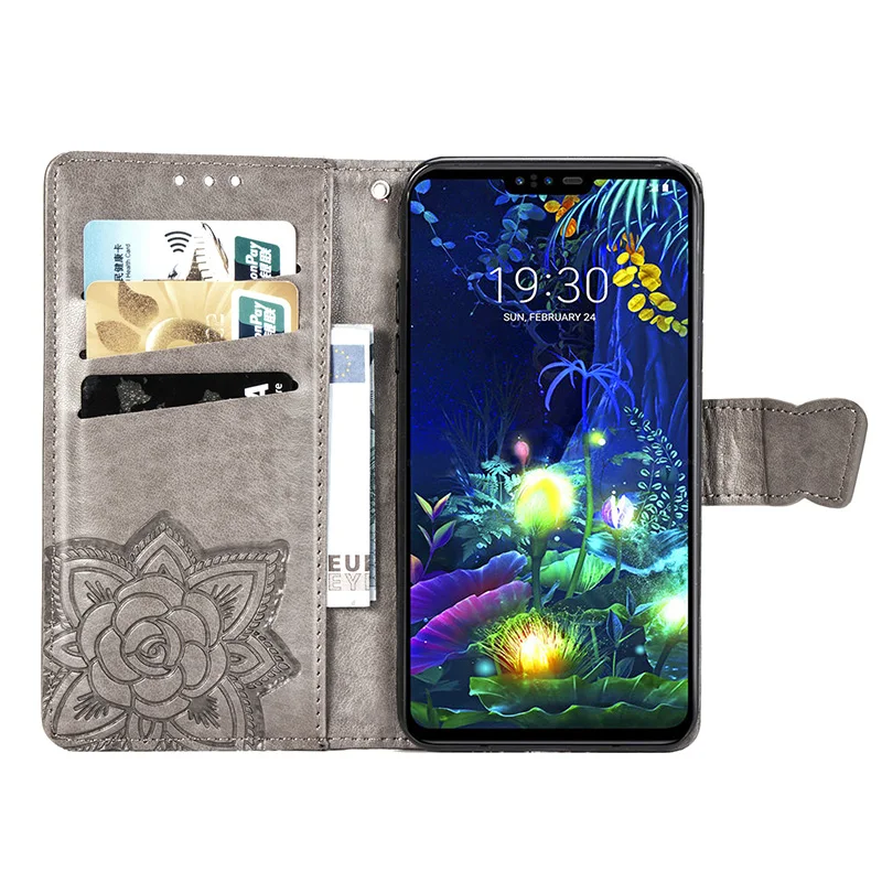 Флип кейс из искусственной кожи для мобильного телефона LG V50 ThinQ роскошный чехол