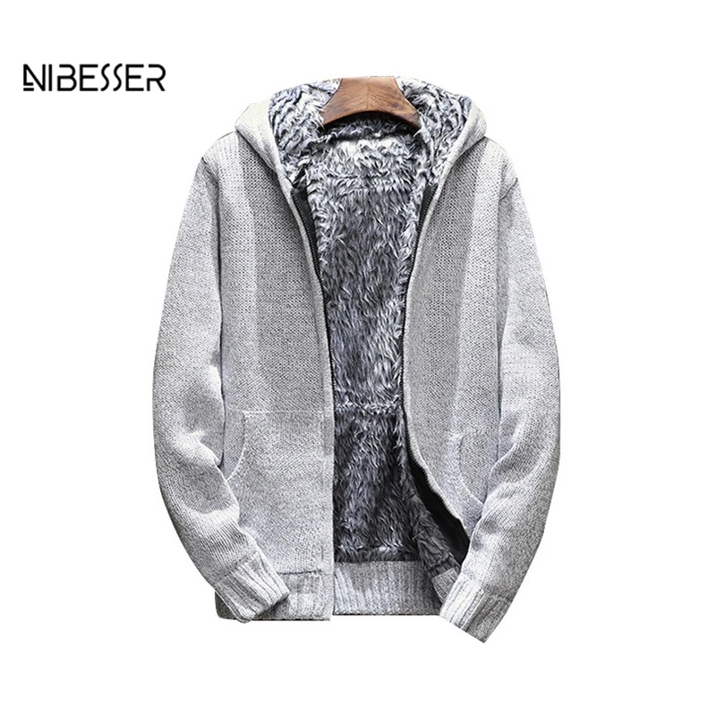 LASPERAL Мужская Осенняя мода бренд плюс бархат утолщение с капюшоном трикотажная