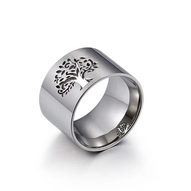 Tree Silver Полированный Клевер нержавеющая сталь кольцо для женщин золото/серебро цвет кольца на палец Размер 6 7 8 9 модные ювелирные изделия оптом кольца - Цвет основного камня: Tree Silver