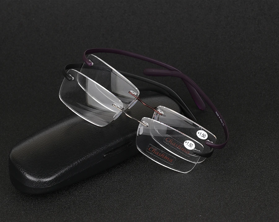 Chashma бренд Lesebrille TR90 очки лупа без оправы ультра светильник очки Рамка очки для чтения с Чехол диоптрий 1,5