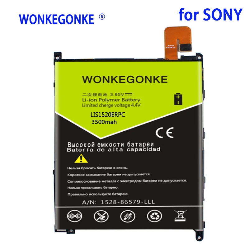 

Аккумулятор WONKEGONKE 3500 мАч LIS1520ERPC для Sony, для Xperia Z Ultra XL39 XL39H C6802 C6806 C6833, аккумуляторы
