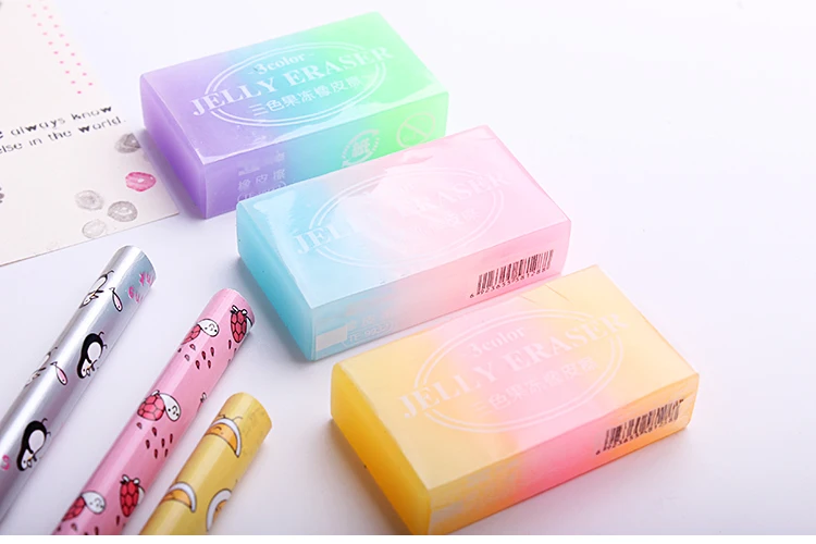 2 шт./лот Kawaii красочные ластик школьные канцелярские желе резиновые ластики для карандашей офисные zakka Детские принадлежности(ss-1622