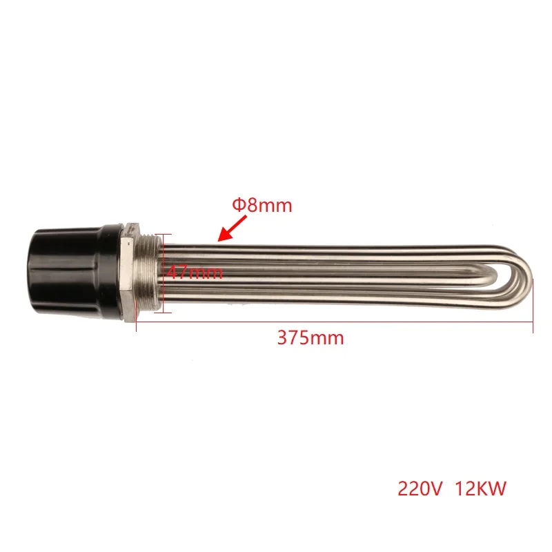 12000W 220V DN40 1-1/" SS304 электрический водный нагревательный элемент для инженерного танкна, 3U комплект погружной нагреватель трубки 3 кВт/6 кВт/9 кВт/12 кВт - Цвет: 12000W 220V