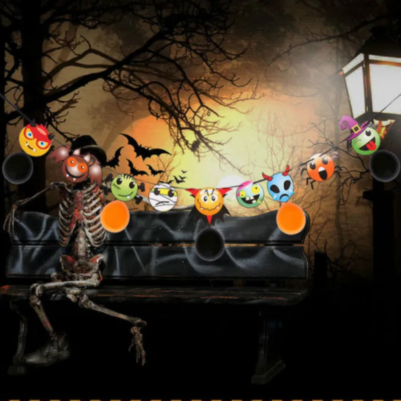Happy Halloween Бумага овсянка тыква летучая мышь кошка Баннер Вымпел гирлянды вечерние