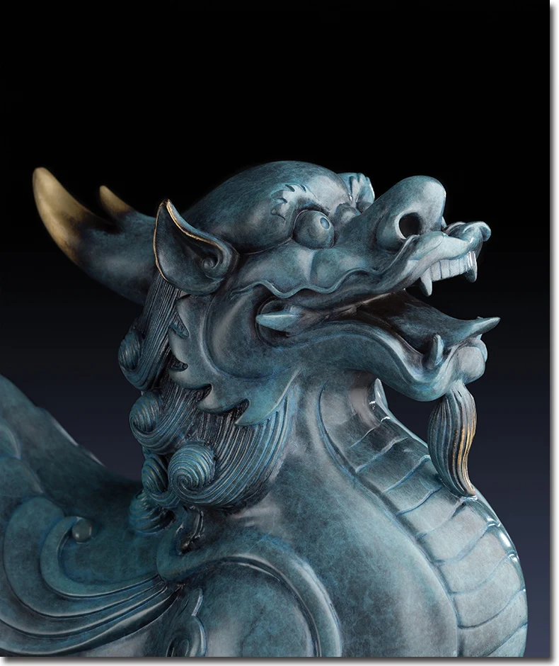 Bestellen Bringen In Reichtum Und Schatz # Office Home ZIMMER Geld Zeichnung Wirksam Talisman -2 Retro Drachen PI XIU FENG SHUI Messing Statue