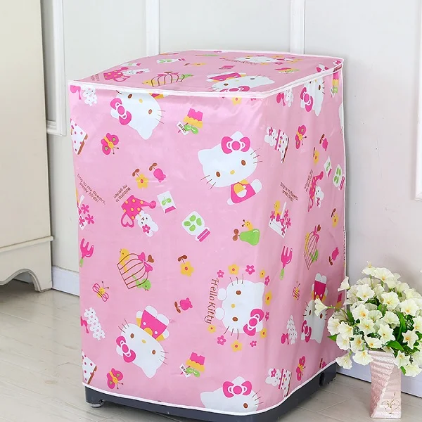 Pattern 1 Рисунок hello kitty цветочный атласный ткань утолщаются стиральная машина водонепроницаемый чехол от пыли солнцезащитный чехол для стиральной машины шкаф - Цвет: Pattern 1