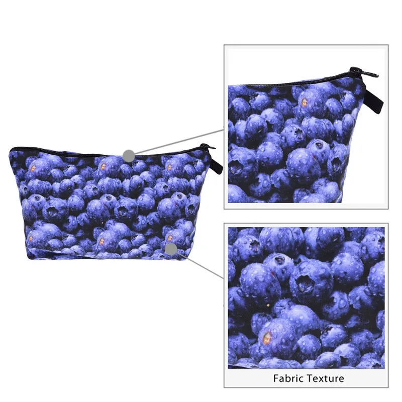 3D печать Черника Фрукты Макияж сумка многофункциональный дорожный макияж карман