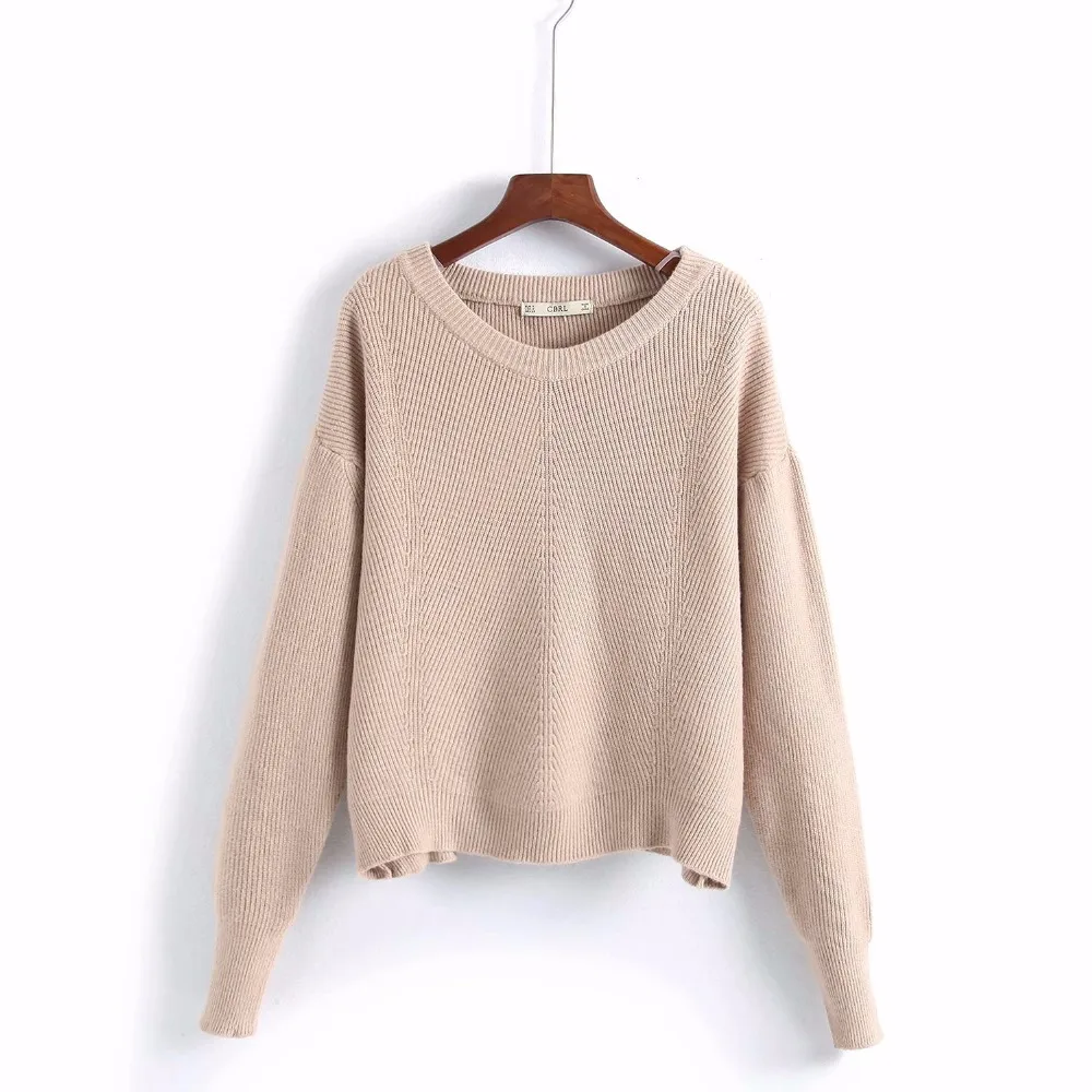 Для женщин 2018 Осень Новый свитера одноцветное Цвет модные Повседневное Дикий