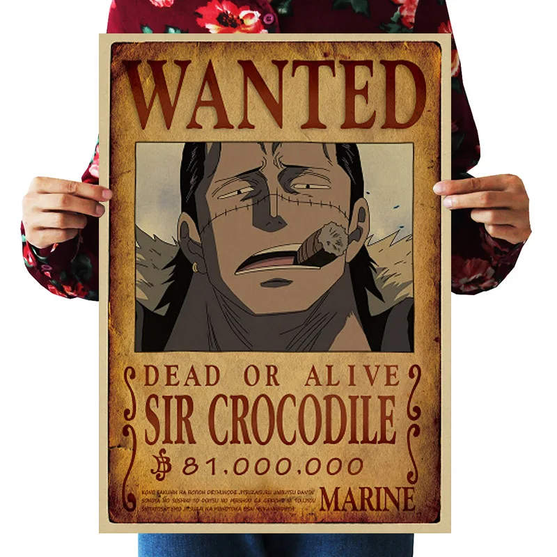 69 стилей ONE PIECE Wanted постеры игрушки винтажный постер Луффи Эйс джинбе нами и Чоппер Робин Зоро Санджи Усопп аниме наклейка 51x36CM