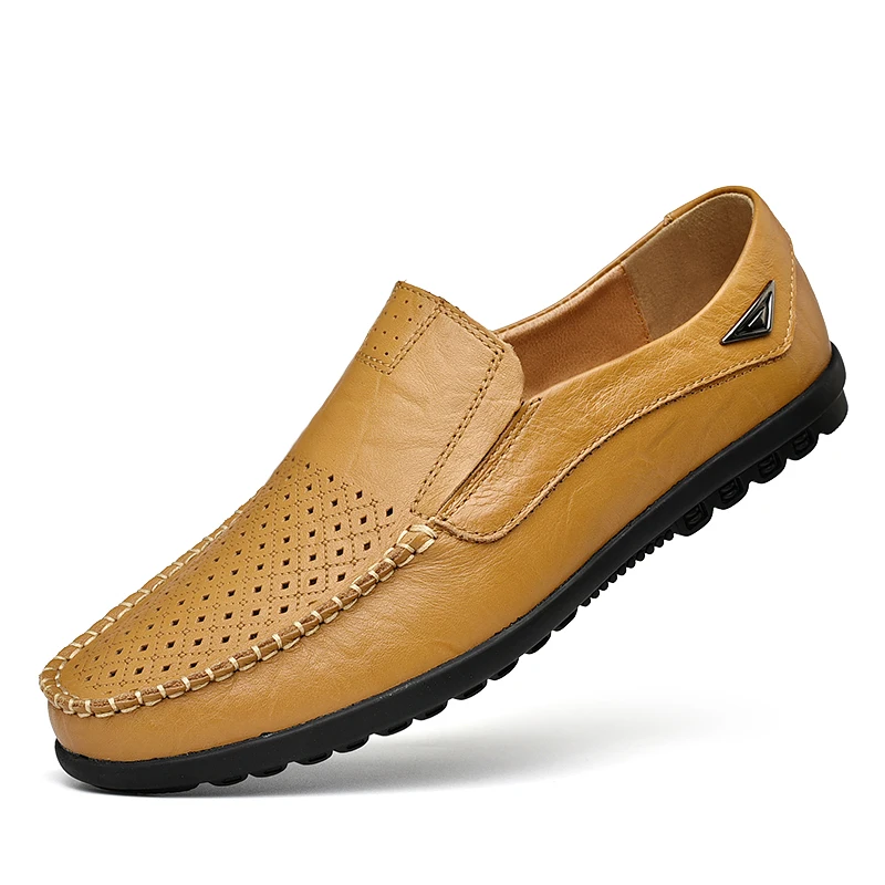 QASDUO Leather shoes men summer hot sale 2019 in Men's casual male comfortable Moccasins Breathable Slip on Driving Shoes | Обувь