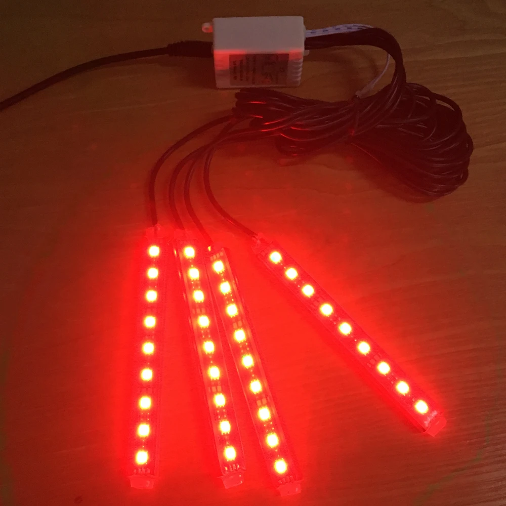 4 шт. RGB Авто Автомобильный атмосферный свет атмосферная лампа СИД DRL полоса света