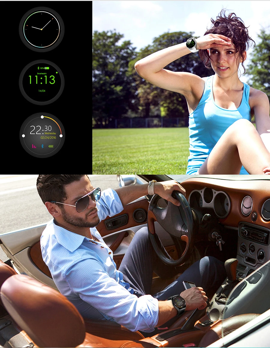 KOSPET KW18 Bluetooth Смарт часы полный экран Поддержка SIM 1," сенсорный экран MTK2502C бизнес смарт часы телефон