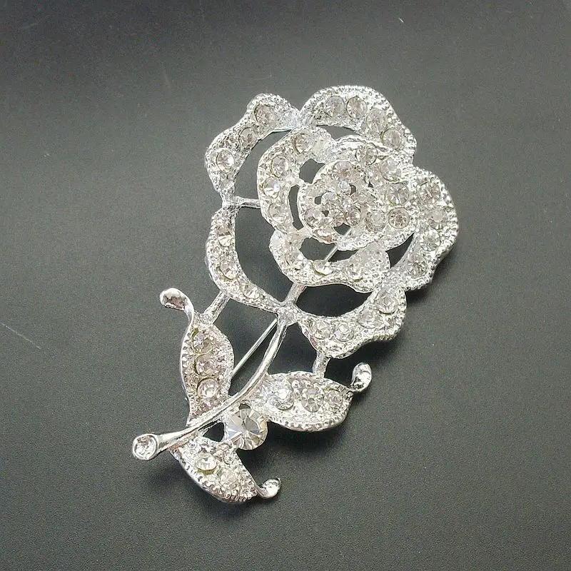 1 шт. новое качество ювелирные изделия горный хрусталь большая брошь цветок с