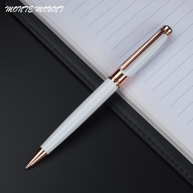 Монте крепление 923 шариковая ручка цвет белый розовый Золотой зажим|pens that light up|pen