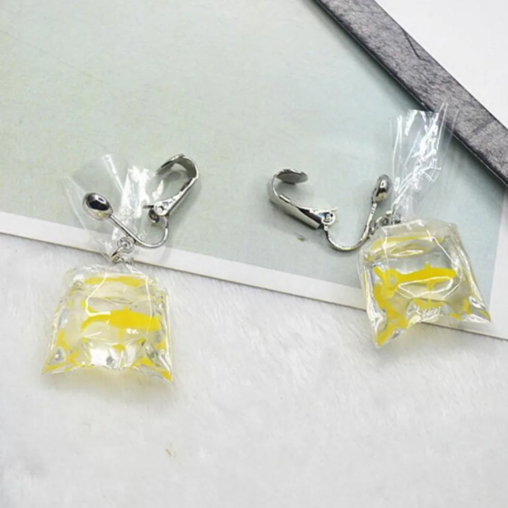 Fashion design acrylic fish Crystal pocket drop earrings Tassel Korean edition whimsy Exaggerated the goldfish for girl | Украшения и