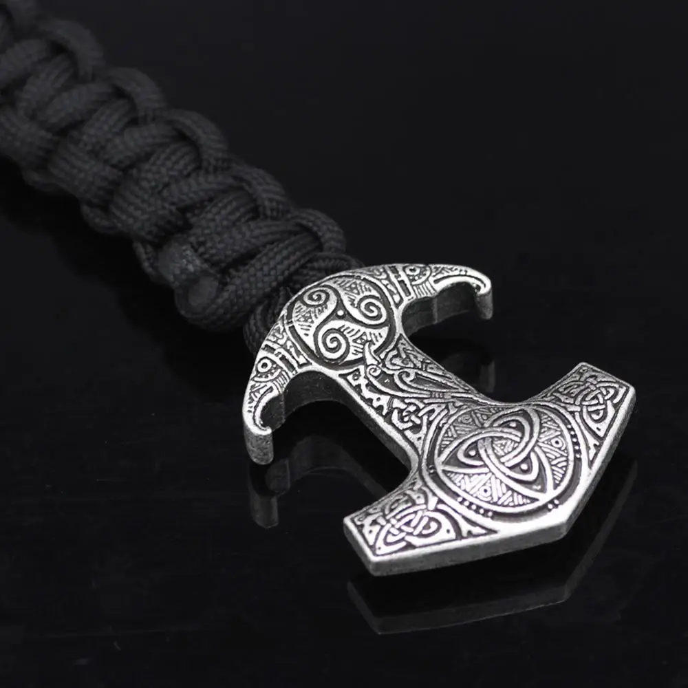 Viking Мужской Черный Плетеный Древний серебряный браслет Скандинавская мифология один Ворон Тотем лунавин бисер браслет-амулет