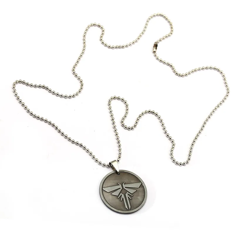 necklace sliver Новая игра последний из нас 2 брелок металлический брелок с логотипом держатель бусины цепь кулон для мужчин Автомобильные украшения llavero Porte Clef Kolye - Цвет: necklace sliver