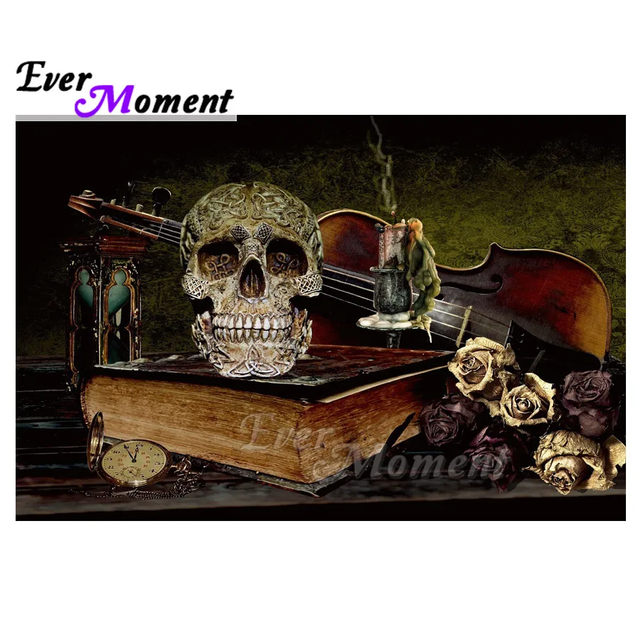 Ever Moment Алмазная картина мозаика череп скрипка книга полный квадрат Вышивка