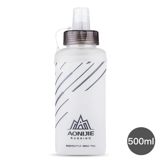 500ml White AONIJIE BPA бутылка для воды 450 мл 500 мл мягкая складная фляжка из ТПУ для бега гидратация Кемпинг Туризм SD18 SD19 - Цвет: 500ml White