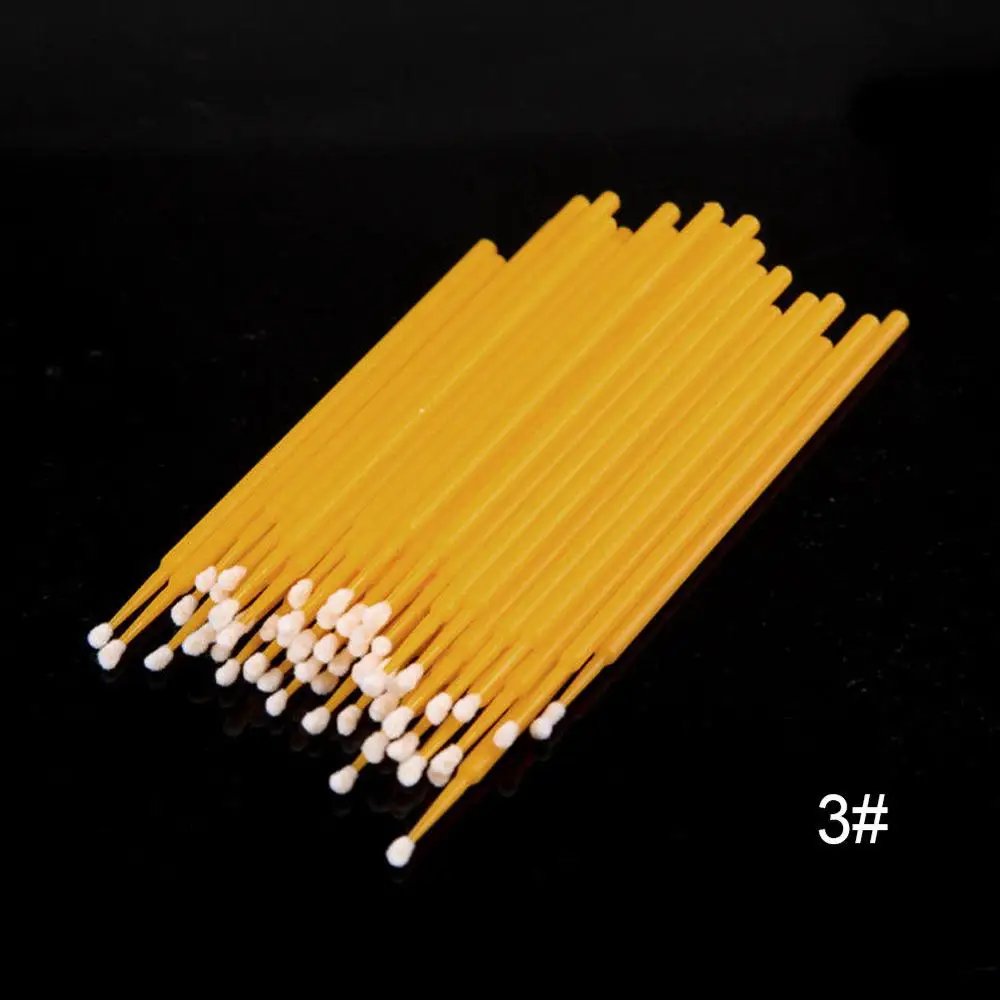 Large Yellow 100 шт/партия прочные Микро одноразовые наращивание ресниц индивидуальные Аппликаторы тушь для ресниц кисти для женщин оптом#288359 - Цвет: Large Yellow