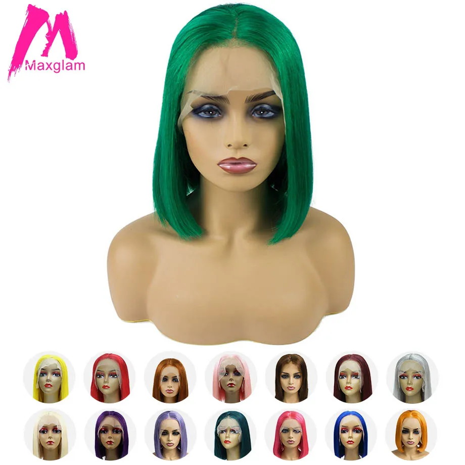 Maxglam блонд 613 боб парик шнурка спереди для черных женщин короткий кружевной