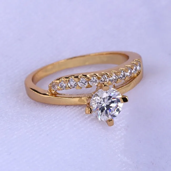 GUSSIARRO модные ювелирные изделия Engagemrnt Белый CZ золотого цвета Круглый Цирконий анниджесы свадебные женские кольца