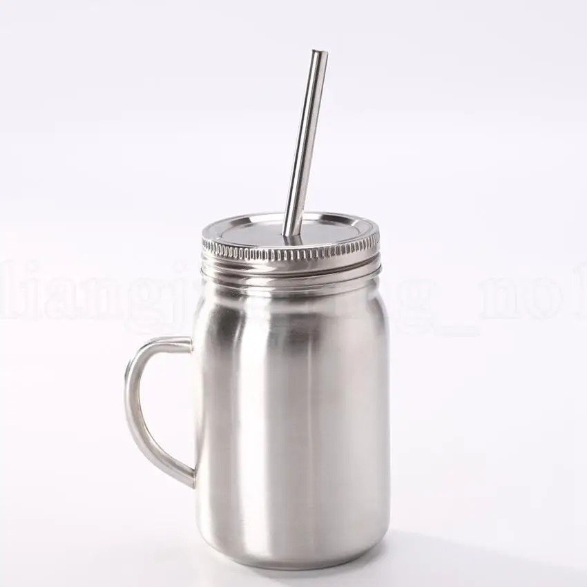 Кружка из нержавеющей стали Mason Jar с одной стенкой 720 мл чашка крышкой соломинка