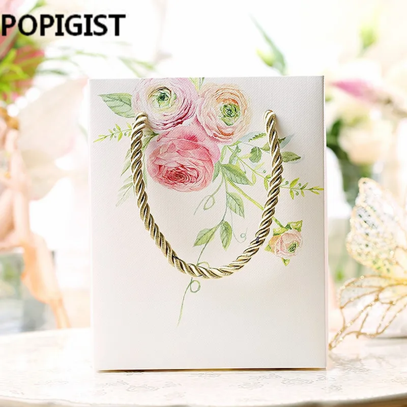 30 шт. Творческий Розовый с цветочным принтом коробка конфет подарочные пакеты