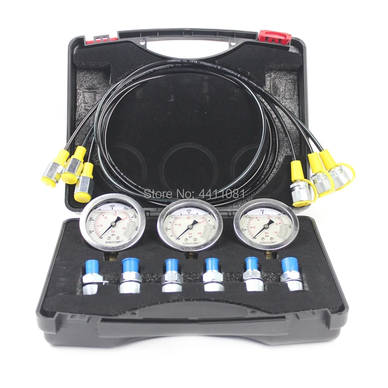 Excavator Hydraulic Pressure Test Kit, 25Mpa/40Mpa/60Mpa Hydraulic Pressure Gauge, Pressure Diagnostic Tool 2 year warranty