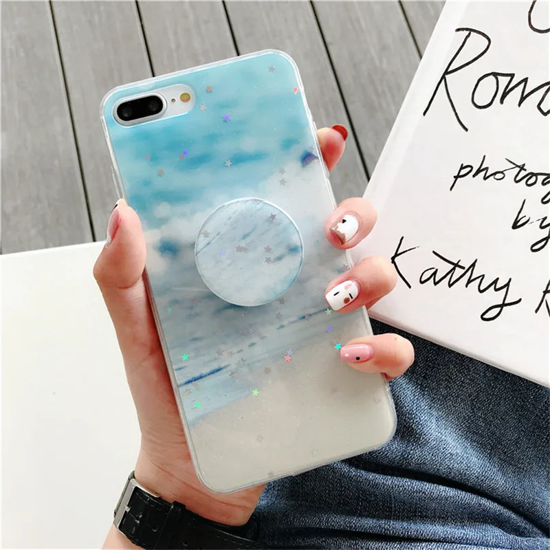 ROHDEA Sweet Star блестящие чехол для телефона iphoneXS max XR палец кольцо Мягкая обложка iphone6 7