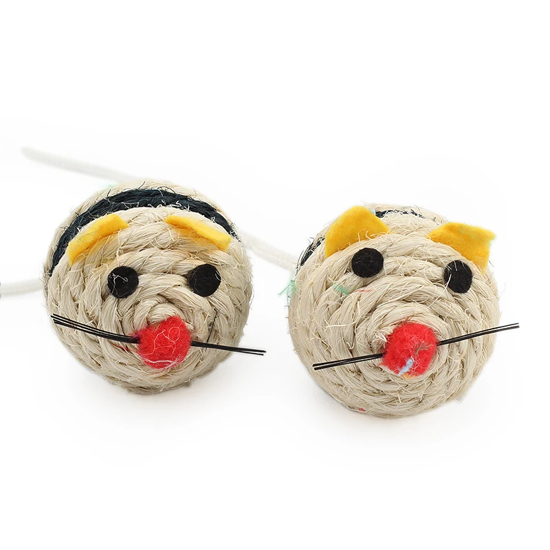 2 шт./лот сизаль милые игрушки мыши Животные Кошки игрушки играть с кошками товары для домашних животных