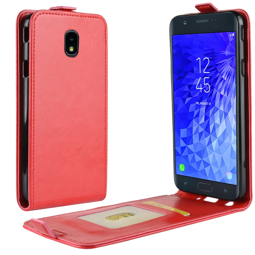 Магнитный кожаный флип чехол для телефона baisxst Samsung J7 2018 домашний легкий