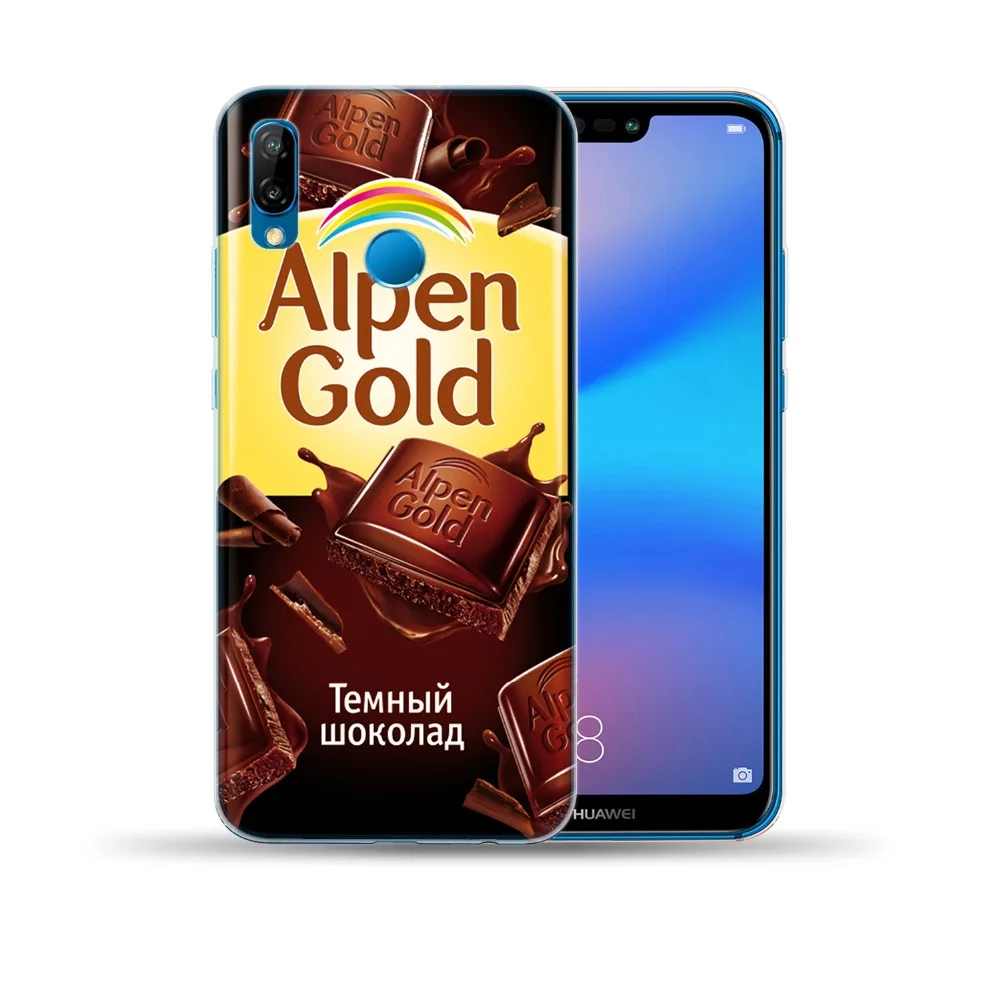 Мягкий ТПУ чехол с забавным шоколадом для Huawei P8 P9 P10 P20 Lite P30 Pro силиконовый Mate 10 20
