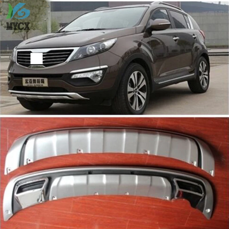 2011 2012 2013- для Kia Sportager Высокое качество пластик ABS Хром Передний+ задний бампер накладка