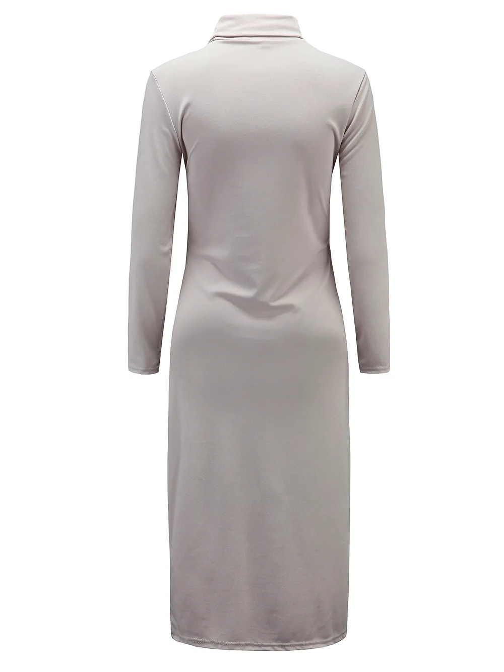 Женское облегающее платье до середины икры повседневное однотонное с высоким