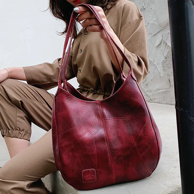 Новая модная брендовая сумка качественная кожаная для покупок из искусственной