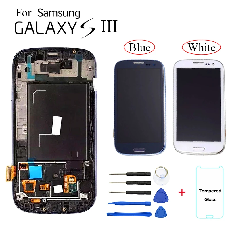 ЖК дисплей AMOLED для Samsung Galaxy S3 I9300 сменный экран i9300 модуль экрана с рамкой|Экраны