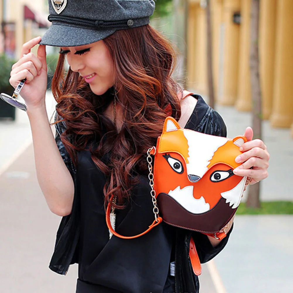 Новинка 2015 модные женские кожаные сумки сумка с рисунком совы лисы на плечо