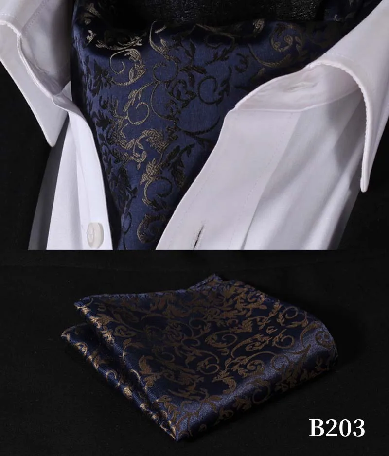 B203 Navy Blue Вечерние, классический свадебный квадратный Карманный, Цветочный, Пейсли, в клетку, в горошек, Мужской Шелковый шейный платок, Аскот, галстук, носовой платок, набор# B2 - Цвет: B203 Navy Blue