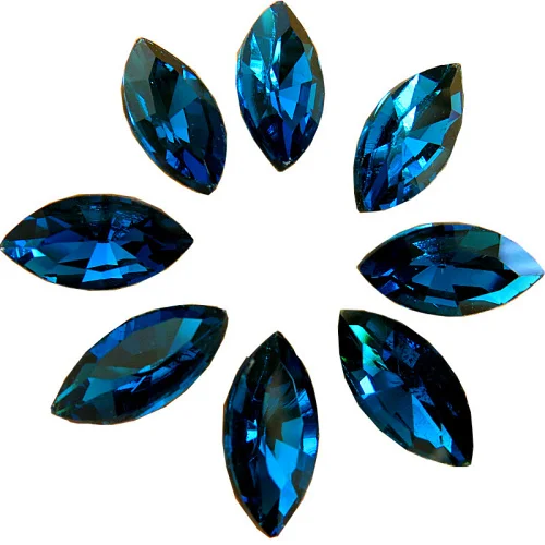 Peacock blue 5x10 мм 84 шт. конский глаз точечные Стразы Наветт стеклянные стразы кристалл алмаз камни нужно клей для свадебного платья B0466 - Цвет: Peacock blue