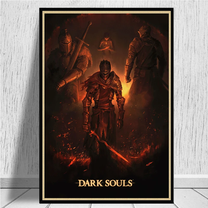 Dark Souls Classic Game Canvas Paintings Vintage Wall Posters Stickers Home Decor Gift Дом и сад