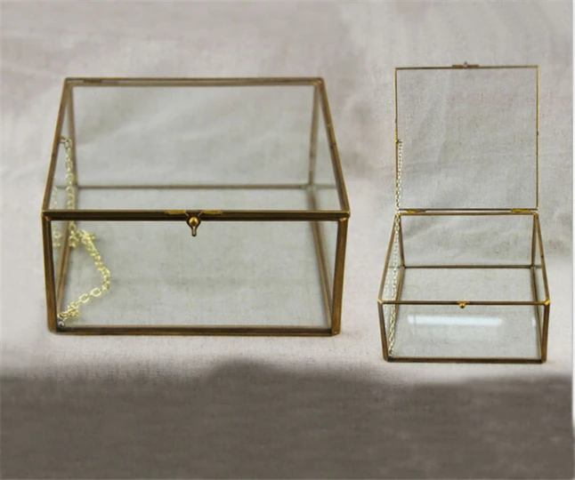 Стеклянная коробка и чехол для ювелирных изделий Cuboid подарок ручной работы